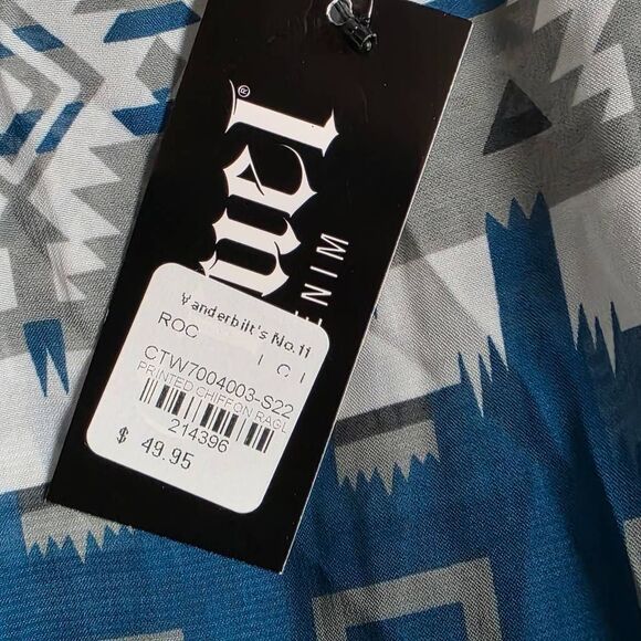 Cruel Denim Aztec Print Long Sleeve Sheer Top NWT Size XL - Picture 8 of 9